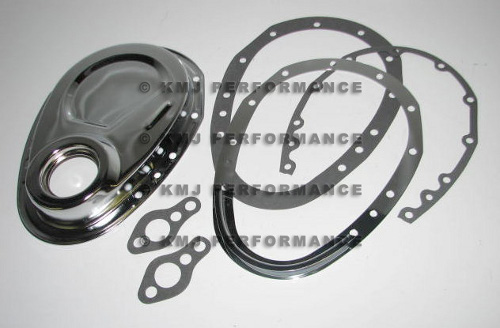 Chevy 327 350 400 2 Piece Chrome Timing Chain Cover SBC