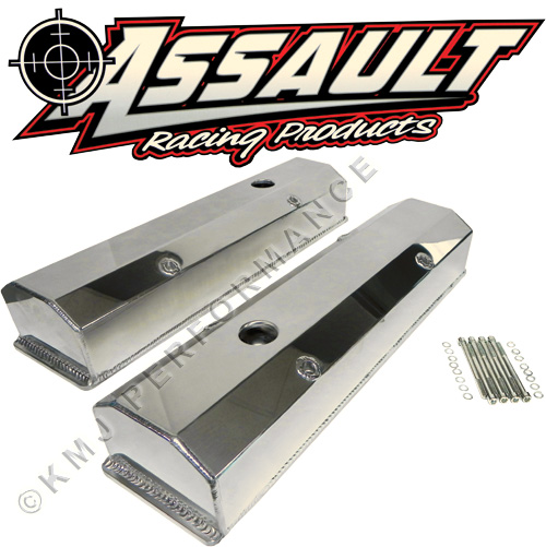 POLISHED SBC CHEVY FABRICATED ALUMINUM VALVE COVERS