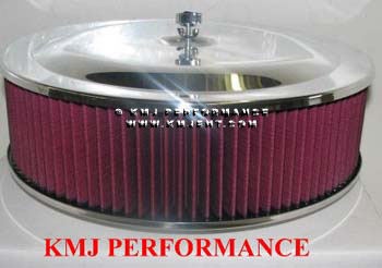 ALUMINUM AIR CLEANER W WASHABLE ELEMENT 4" GM FORD