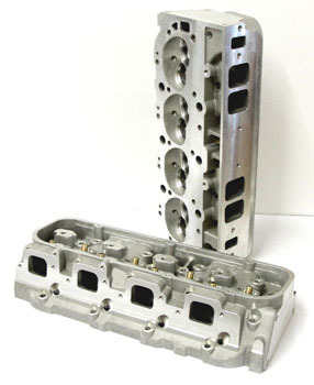 BBC BARE 320CC RECTANGLE PORT ALUMINUM CYLINDER HEADS