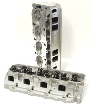 BBC COMPLETE 320CC RECTANGLE PORT ALUMINUM CYLINDER HEADS