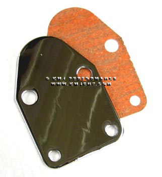 SBC CHEVY Chrome Ball Mill Fuel Pump Block Off Plate