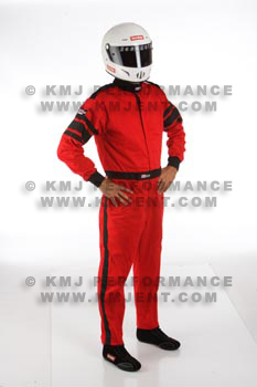 SafeQuip Series 110 1 Piece Race Suit 2X-Large Red with Black Stripes