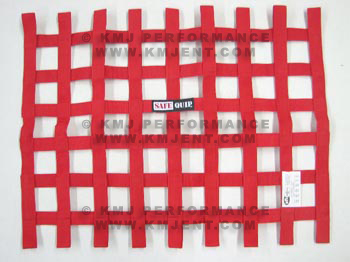 Safe-Quip 18x24 SFI Racing Ribbon Window Safety Net Red