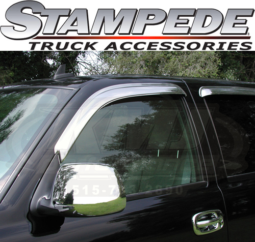 Chrome 07-12 Silverado Sierra CrewCab Window Visors Front & Rear