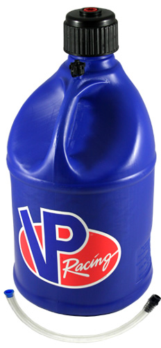 BLUE 5 GALLON RACE GAS CAN FUEL JUG + HOSE CIRCLE TRACK IMCA (CLON)