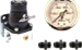 Polished EFI Bypass Fuel Pressure Regulator Fittings & Gauge
