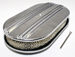 15" Half Finned Polished Aluminum Oval Retro Air Cleaner Kit Assembly w/ Element