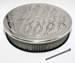 14" x 3" Flame Engraved Polished Aluminum Round Air Cleaner Assembly w/ Element