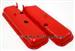 BBC Chevy 396 454 Orange Valve Covers Short w/ Dripper Rails Power Brake Recess