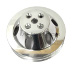 SBC Chevy 2 Groove Polished Aluminum Short Water Pump Pulley - 283 327 350 400