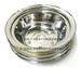 SBC CHEVY 3 Groove Chrome Crank Pulley Long Pump