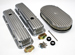  58-86 SBC Chevy 350 Finned Retro Aluminum Valve Covers Air Cleaner Dress Up Kit