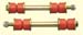 1967-73 Mustang Skylark Pacer Univ Sway Bar Link Kit w Bushings 4.25" L Red Poly