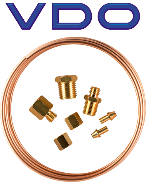 VDO 150-856 Mechanical Oil Fuel Pressure 0-400 PSI Copper Tubing Kit 16ft Length
