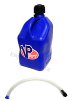 BLUE 5 GALLON RACE GAS CAN FUEL JUG + HOSE CIRCLE TRACK IMCA