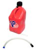 RED 5 GALLON RACE GAS CAN FUEL JUG + HOSE CIRCLE TRACK IMCA