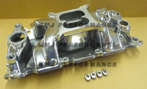 SBC CHEVY Polished Air Gap Aluminum Intake Manifold