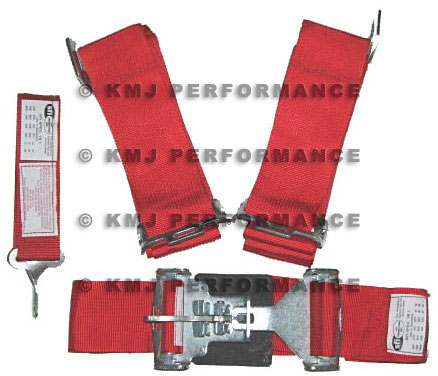 Red Race Car Seat Belts 5 pt Safety Harness NASCAR USAC